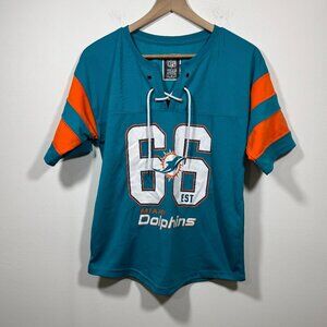 NFL Team Apparel Women's M Jersey Miami Dolphins Lace Neck Est 66